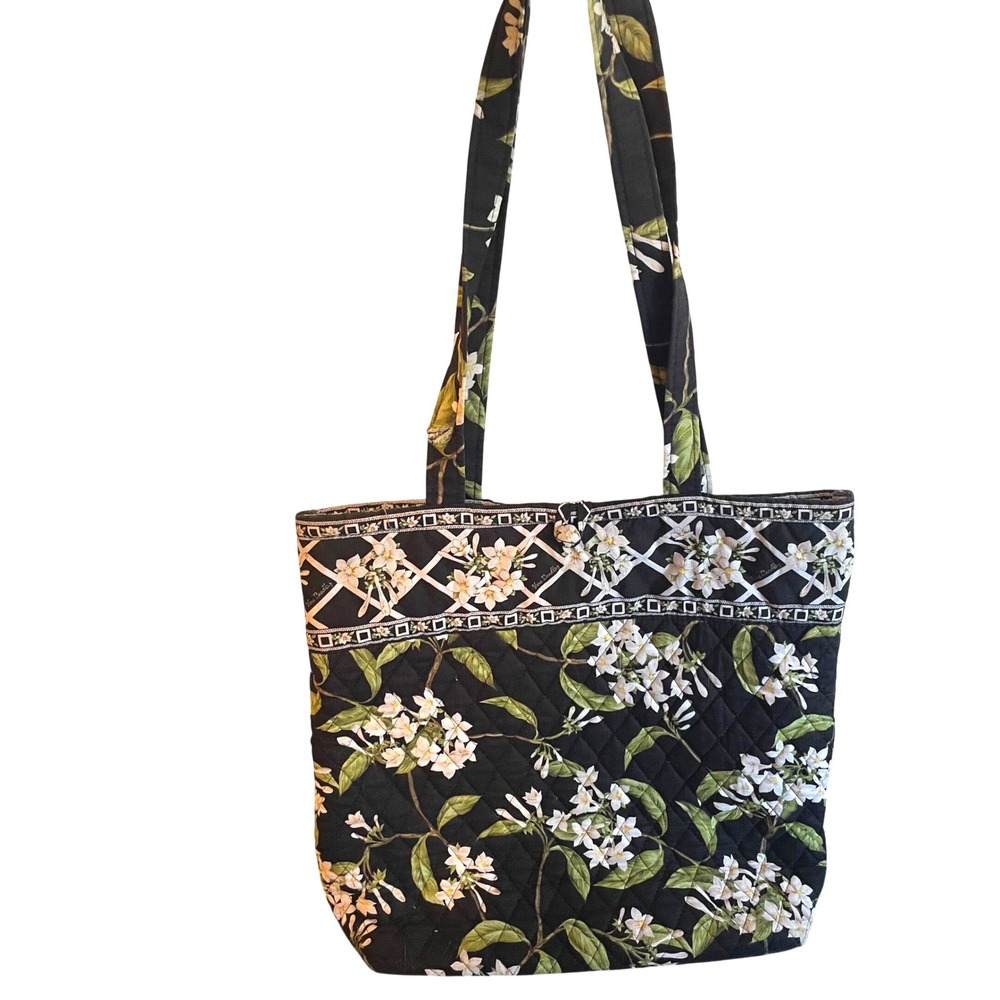 Vintage Vera Bradley Tote Bag JASMINE Flowers Retired Quilted Y2K Weekend Beach